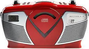 Portable Cd Boombox with AmFM Radio Retro Style Red