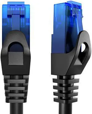 100 feet Ethernet patch network cable transfers gigabit internet speed ideal for 1Gbps networksLANs routers modems switches RJ45 plug blue black