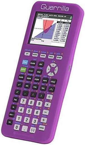 Silicone Case for Texas Instruments TI-84 Plus CE Color Edition Graphing Calculator With Screen protector and Graphing Ruler, Purple