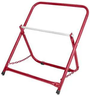 Durable Single Axle Cable Caddy Commercial Industrial Grade Steel Wire Dispenser Compact Design Holds Cable Reels Up to 20 Diameter and 100 lb Capacity Red