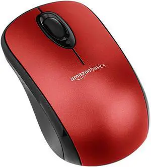 Wireless Computer Mouse with USB Nano Receiver Red