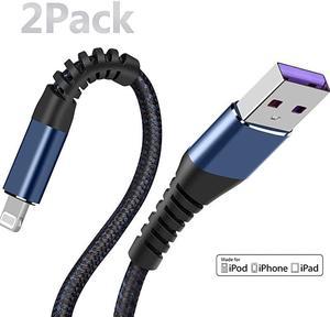 MFi Certified 2pack ] iPhone Charger 6ft,Lightning Cable Long 6 Foot Cord, Fast Charging Cables for iPhone 12/11/11Pro/11Max/ X/XS/XR/XS Max/8/7/6/5S/SE/iPad Mini Air (Blue)