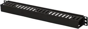 1U Plastic Rack Mount Horizontal Cable Manager Duct Raceway for 19 Inch Server Rack
