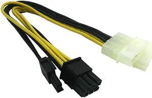 3Pack 8 Pin 6+2 Male PCI Express to 2X Molex Power Adapter Cable 9inch23cm