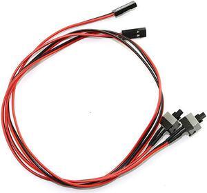 2-Pack 2 Pin PC Power Switch Cable Button ATX Desktop Computer Case Motherboard On/Off Reset Switch Line Re-starting Power SW Cable 50cm