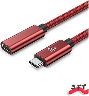 USB Type C Extension Cable 33 ft1m Red 100W PD Fast Charging 10 Gbps USB 31 Gen 2 Data 4K HDR USBC Male to Female Extender Cord Compatible with MacBook Surface XPS Nintendo Switch