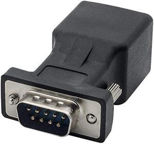 RS232 Male Port to RJ45 Female Connector Card Serial Port Extender to LAN CAT5 CAT6 RJ45 Network Ethernet Cable Adapter