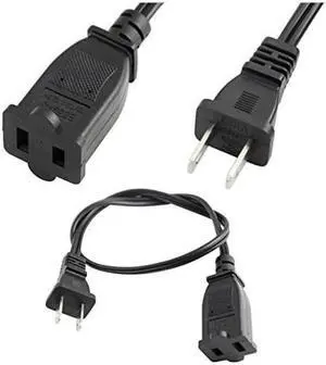 1.64ft/0.5m) US Power Extension Cable Cord US AC 2-Prong Male/Female Power cable13A/125V,USA Outlet Saver Power Extension Cord Cable 2-Prong 2 Outlets for NEMA 5-15P to NEMA 5-15R