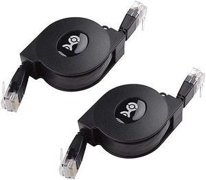 2Pack Retractable Ethernet Retractable Cat5e Cat 5e Supporting 101001000 Mbps Gigabit Ethernet