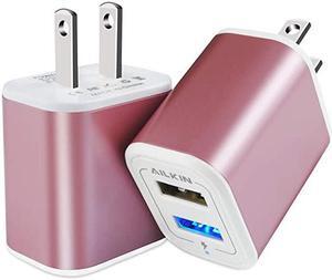 USB Charging Block  Dual Port Wall Charger USB Box Power Adapter Cube Charge Base USB Charger Plug Power Brick Compatible with Phone X 8 7 6 Samsung S9 S8 S7 LG ZTE Kindle and More