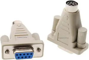 PS2 MiniDin6 Female to DB9 Serial Female Mouse Adapter 2Pack ADM012