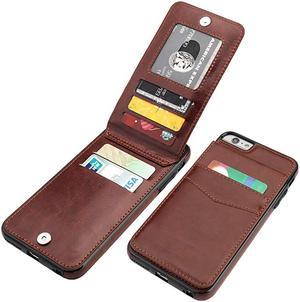 iPhone 6 Plus iPhone 6S Plus Case Wallet with Credit Card Holder Premium Leather Magnetic Clasp Kickstand Heavy Duty Protective Cover for iPhone 6 Plus6S Plus 55 Inch Brown