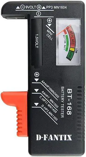 Battery Tester Universal Battery Checker for AA AAA C D 9V 15V Button Cell Batteries Model BT168