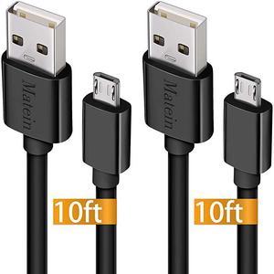 USB Cable 10Ft 2Pack Extra Long Fast Charger Cord for Galaxy S7 EdgeHigh Speed Durable Charging Cable for Android PhoneSamsung J7 S6 S5 S4 Note 5 4LGPS4CameraBlack
