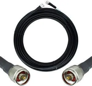 Cable - LMR400 Equivalent Coaxial Cable 50ft - Heavy Duty Ultra Low Loss Coax Cable 50ohm - N Male to N Male - 50 Feet Black - for Home and Commercial Signal Booster Installations