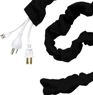 Black Fabric Cord Cover 2 Pack 6 ft Hides Lamps Light Fixtures and Desks Cable Management Easy Installation 48658