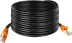 Cat 7 Outdoor Ethernet Cable 200 ft CAT 7 Heavy Duty Double Shielded Ethernet Patch Cable Waterproof Ethernet Cable for Ethernet Switch IP Camera POE and More Direct Burial Ethernet Cable