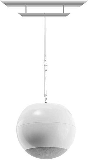 Sphere 65 Indoor Hanging Pendant Speaker Single White Reinforced Cable Suspension 70V and 8 Ohm