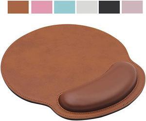 Mouse Pad with Wrist SupportPU Leather Mousepad for Laptop Computers MacNon Slip Rubber Base Memory Foam Wrist Rest Mouse Pads for Men WomenHome Work Office GamingPain Relief Black