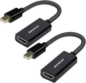 Mini DisplayPort to HDMI Adapter 2 Pack,  Mini DP(Thunderbolt) to HDMI Converter Gold-Plated Cord Compatible for MacBook Pro, MacBook Air, Mac Mini, Microsoft Surface Pro 3/4, etc