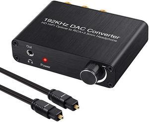 192kHz Digital to Analog Audio Converter Support Dolby DTSAC3 51CH Digital SPDIF Coaxial Toslink to Analog Stereo RCA LR + 35mm Jack Audio Converter