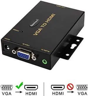 VGA to HDMI Converter with 35mm Audio Port for PC Laptop Display Computer Mac Projector