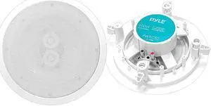 525 Ceiling Wall Mount Speakers 2Way Weatherproof Full Range Woofer Speaker System Flush Design w 65Hz22kHz Frequency Response 200 Watts Peak Template for Easy Installation  PWRC52