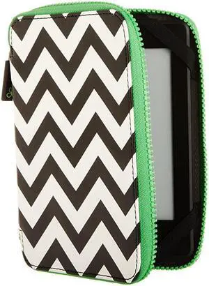 Ace Zip Around Cover BlackWhite Chevron fits Kindle Paperwhite and Touch