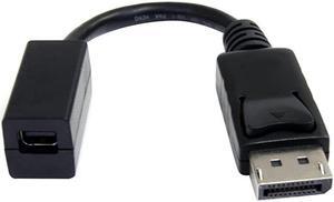 com 6in DisplayPort to Mini DisplayPort Video Cable Adapter MF DP Male to Mini DP Female Black DP2MDPMF6IN