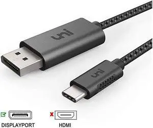 C to DisplayPort Cable for Home Office 4K60Hz 2K165Hz uni Sturdy Aluminum DisplayPort to C Cable Thunderbolt 3 Compatible for MacBook Pro MacBook AiriPad Pro 20202018 XPS 1513