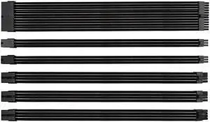 Sleeved Cable Cable Extension for Power Supply with ExtraSleeved 24PIN 8PIN 6PIN 4+4PIN with Combs Black