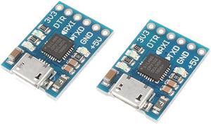 CP2102 Micro USB to TTL Serial Module UART 6 Pin Serial Converter STC Downloader (Pack of 2)