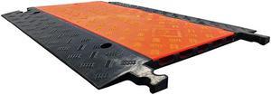 Low Profile 5 Channel Cable Protector Rubber Ramp Black BaseOrange Lid
