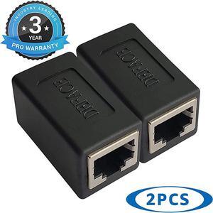 RJ45 Coupler 2 Pack Cat8 Cat7 Cat6 Cat5e Female to Female Ethernet Adapter Black