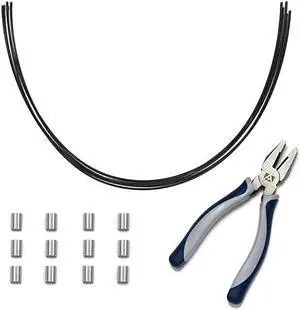 Cable Tethers Black 10 Pack | DIY self Install Kit | Customizable Cable Tethers | Tether Computers Adapters Dongles | Easy Installation | Free Crimping Tool | 12 inch Cable