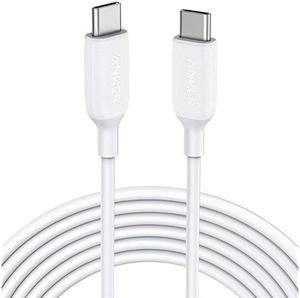 USB C Cable 60W 10ft,  Powerline III USB-C to USB-C Cable 2.0, USB C Charger Cable for MacBook Pro 2020, iPad Pro 2020, iPad Air 4, Switch, Galaxy S20 Plus S9 S8 Plus, Pixel, and More (White)