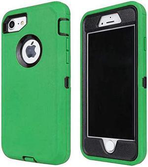 Case Compatible for iPhone 8 iPhone 7 Heavy Duty with Kickstand Builtin Screen Protector Tough 4 in1 Rugged Shorkproof Cover for Apple iPhone 7 iPhone 8 GreenBlack