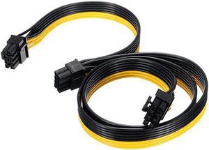 ATX 8 Pin Male to Dual PCIe 8(6+2) Pin Male, Power Adapter Cable for Corsair only Modular Power Supply 24+12 Inches