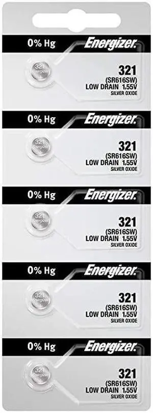 5 321  Watch Batteries SR616SW Battery Cell 5 Batteries Per Pack