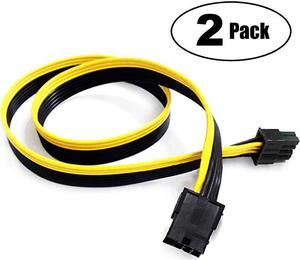 PCIe 8 pin Extension Cable 8 pin Female to 86+2 pin Male PCI Express Power Extension Cable 25 inches 2 Pack