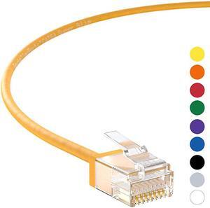 Ethernet Cable CAT6A Super Slim Cable UTP 2 FT 50 Pack Yellow Professional Series 10GigabitSec NetworkHigh Speed Internet Cable 550MHZ 32AWG