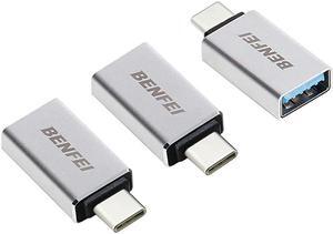USB C to USB 30 Adapter 3 Pack USB C to A Male to Female Adapter Compatible with MacBook 2018 2017 2016 Samsung Galaxy Note 8 Galaxy S8 S8+ S9 Google Pixel Nexus and More Silver