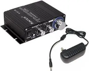 K3118 Texas Instruments TI Digital HiFi Audio Mini Class D Home Auto DIY Arcade Stereo Amplifier with 12V 3A Power Supply Black