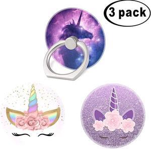 Pack Mobile Phone Ring Holder Finger GripPink Unicorn Cell Phone Stand Collapsible Kickstand Compatible with All Smartphone