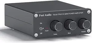 2 Channel Stereo Audio Amplifier Receiver Mini Hi-Fi Class D Integrated Amp 2.0CH for Home Speakers 100W x 2 with Bass and Treble Control TPA3116(with Power Supply) - TB10A 2 Channel Stereo Audio Amplifier Receiver Mini Hi-Fi Class D Integrated Amp 2.0CH for Home Speakers 100W x 2 with Bass and Treble Control TPA3116(with Power Supply) - TB10A