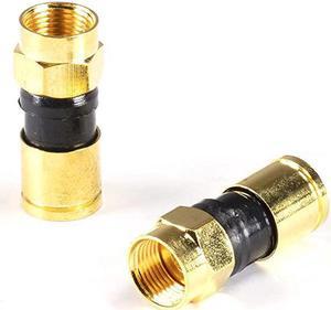 Coaxial Cable Compression Fitting 10 Pack Connector for RG6 Coax Cable with Weather Seal O Ring and Water Tight Grip