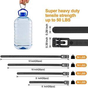 Zip Ties 8 Inch Heavy Duty 100 Packs Round Ending No Hurt Tie Wraps Ultra Strong Durable Black Cable Ties Indoor Outdoor MultiPurpose No Slip Off