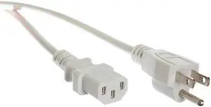 AC Power Cord 3 Prong | 10 Feet White | Premium Quality Copper Wire Core Computer Medical Server amp Desktop NEMA 515 to C13 IEC 320 UL Listed Power Cable