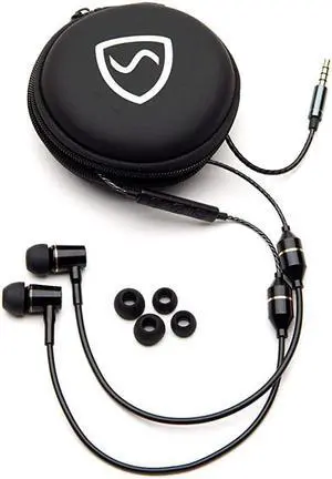 Air Tube Stereo AntiRadiation Headset EMF Protection Black inEar