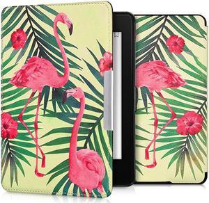 Case Compatible with  Kindle Paperwhite PU eReader Cover Flamingos Palm Trees Light PinkGreenLight Green